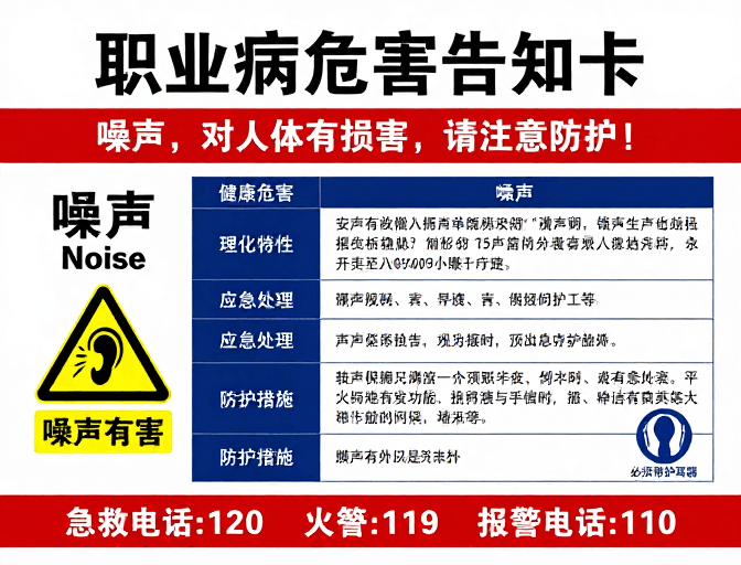安全警示素材：职业病危害警示：噪声防护须知