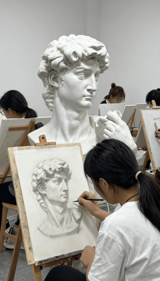 美术教育素材：素描课堂：学子笔下的经典大卫像