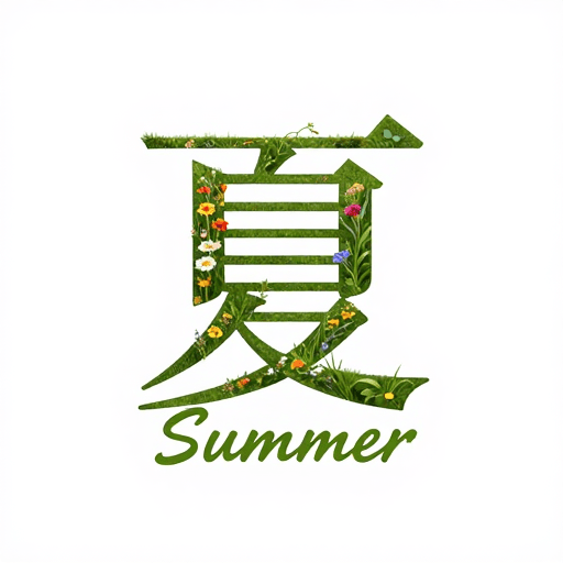 极简风格素材：自然之花绘夏至：立体汉字艺术