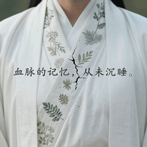 文化符号素材：血脉记忆觉醒：传统科技交织的视觉冲突