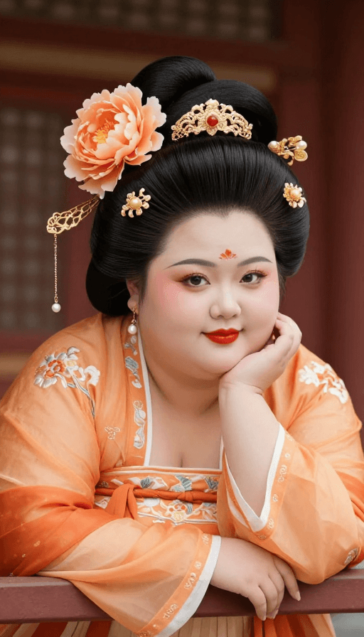 唐代古风素材：D渲染超现实唐代少女：温婉灵动与精致古风