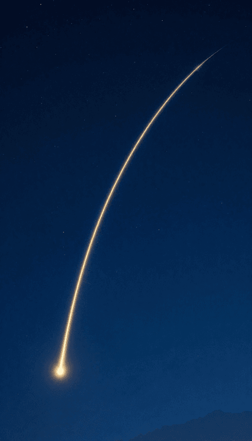 星空素材：流星划破深蓝夜空，优雅弧线闪耀星光之美