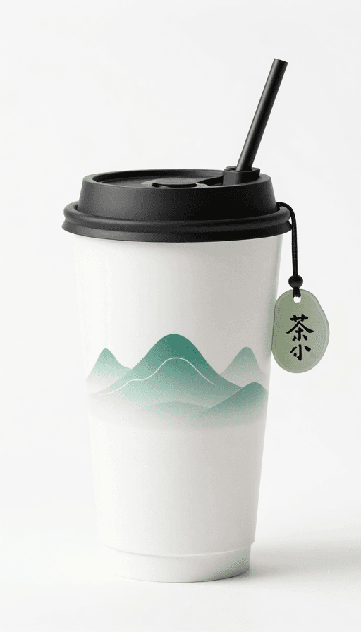 互动设计素材：温变油墨杯身遇冷显茶山 扩香石配香氛挂件设计