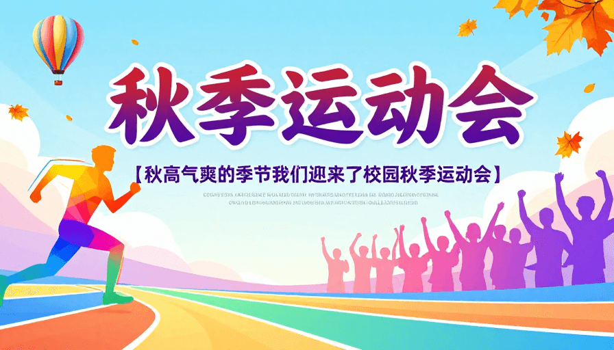 运动海报素材：活力秋日运动会：校园运动季海报