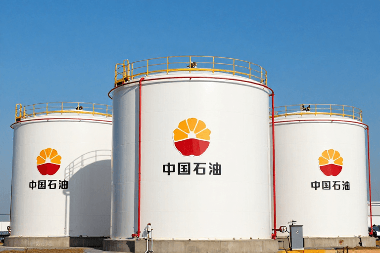 工业摄影素材：中国石油大型储油罐工业摄影实拍图