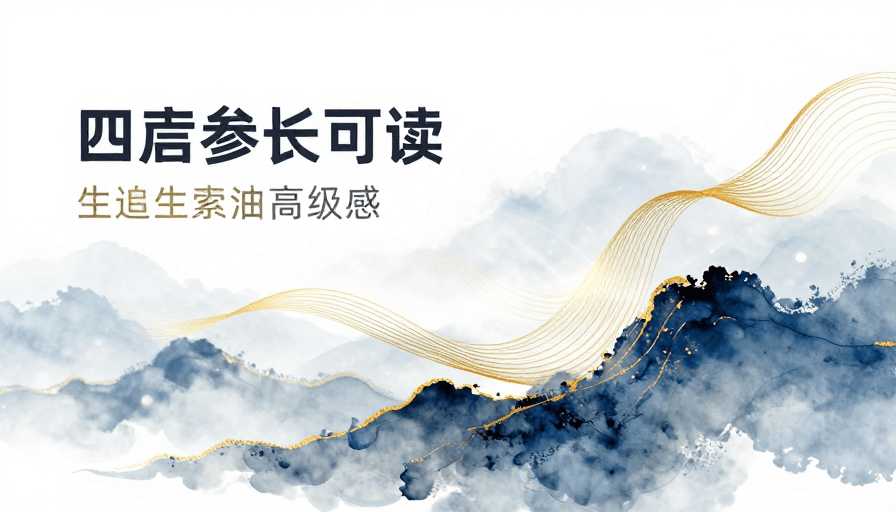 蓝白渐变素材：空灵蓝白水墨山水意境