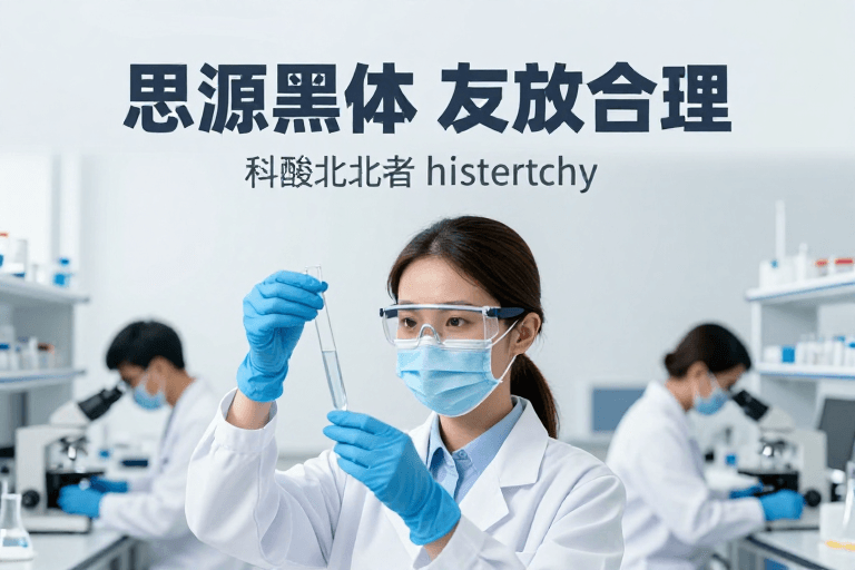 实验室场景素材：专注科研女性科学家，现代实验室科技海报