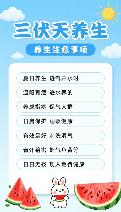 视觉引导素材：夏日清凉：三伏天养生指南海报