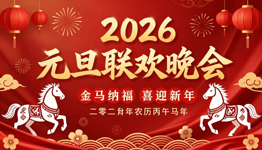 丙午马年素材：2026元旦晚会：金马纳福喜庆新年庆典