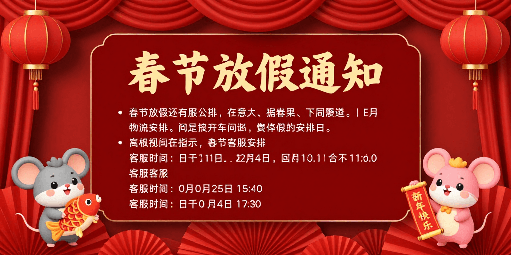 物流客服通知素材：春节放假通知海报