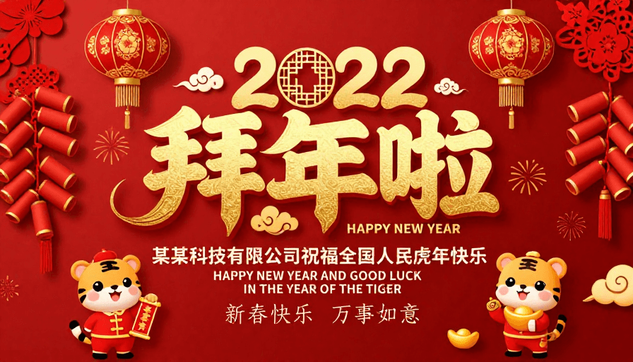 2022新年素材：2022红色中国风新年贺岁海报