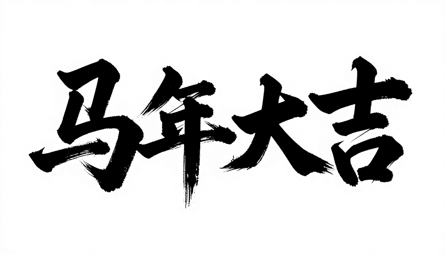 传统书法素材：传统毛笔书法'马年大吉'新春贺图