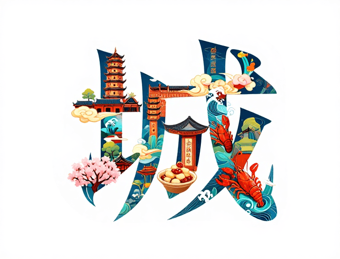 艺术字体设计素材：汝城创意字体：建筑美食交融的视觉盛宴