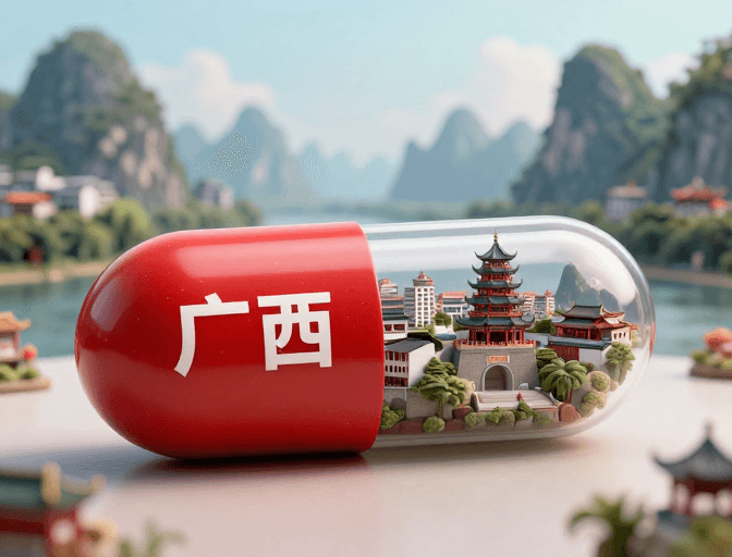 创意展示素材：梦幻广西胶囊：未来山水微缩缩影