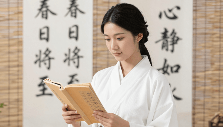 文化教育素材：东方雅韵：传统和服女性静读书香