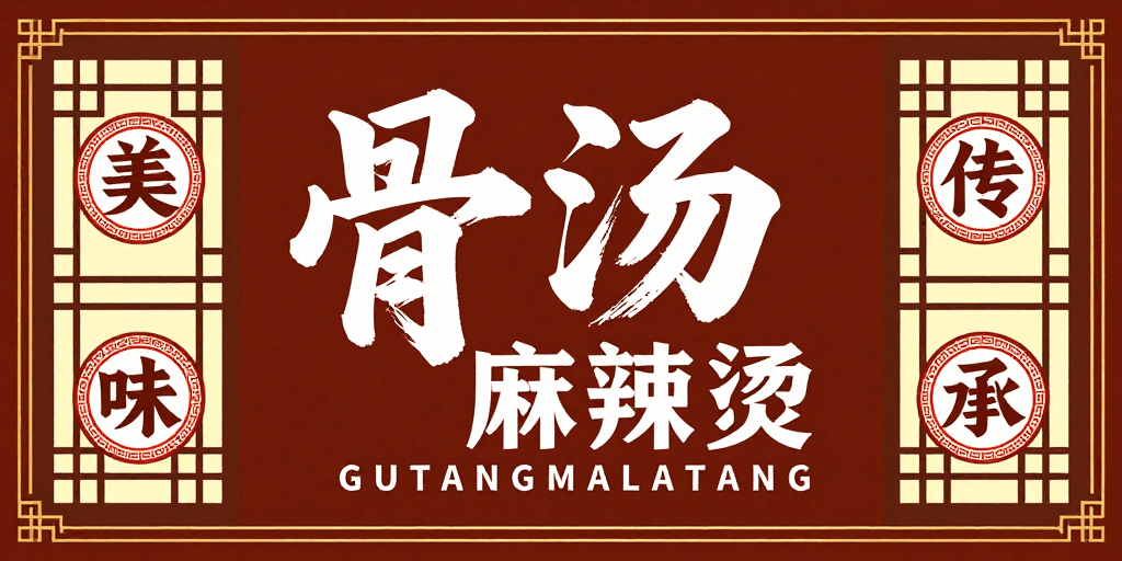 文化传承素材：骨汤麻辣烫：典雅中式美食海报