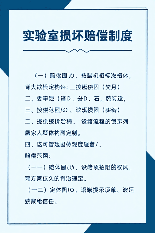 制度规范素材：高校实验室赔偿制度公示海报