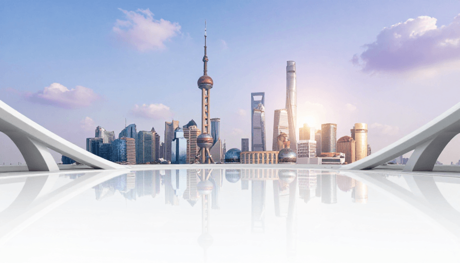 留白设计素材：未来上海：超现实天际线与诗意光影