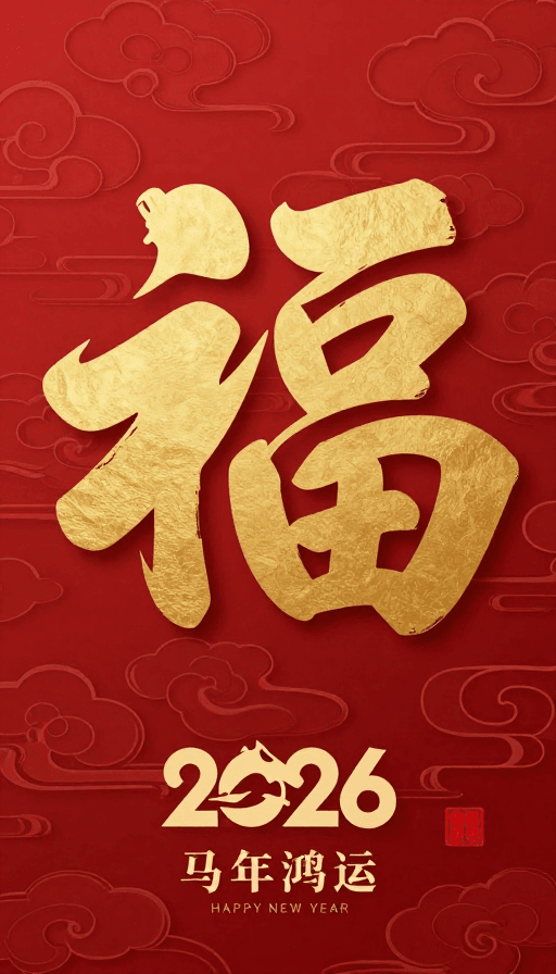 马年素材：马年金箔祥云：2026新年艺术与福运融合设计