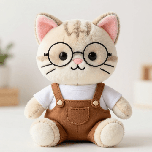 毛绒玩具素材：高清毛绒猫咪玩偶，温暖可爱，适合儿童产品宣传