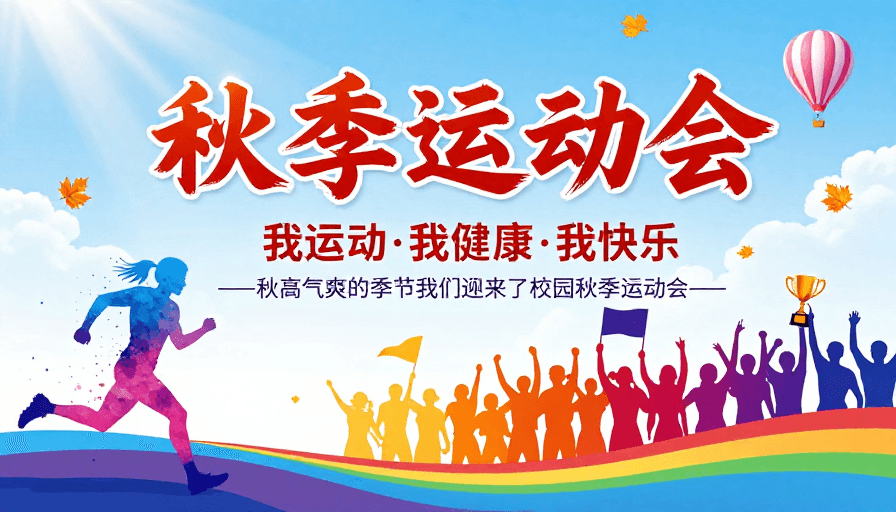 秋季运动会素材：活力金秋：校园秋季运动会热烈海报设计