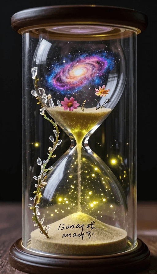 社交媒体配图素材：时光回溯：树脂花星与萤火虫的治愈瞬间