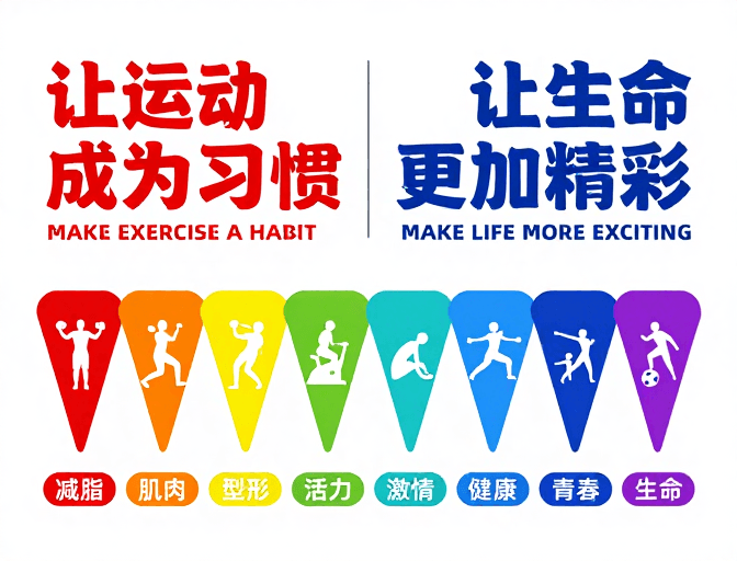 品牌推广素材：现代健身风：让运动成习惯，让生活更精彩