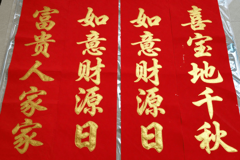 广告展示素材：红金春联套装高清商业展示图