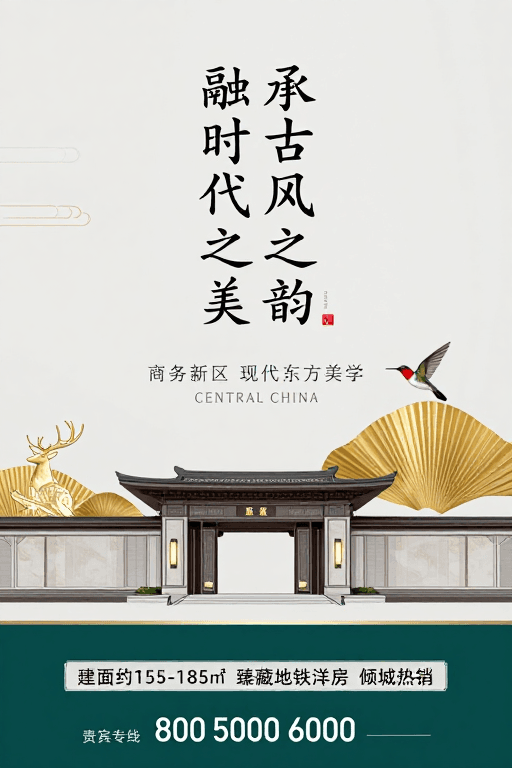 新中式风格素材：简约新中式·承古融今·商务新区美学臻作