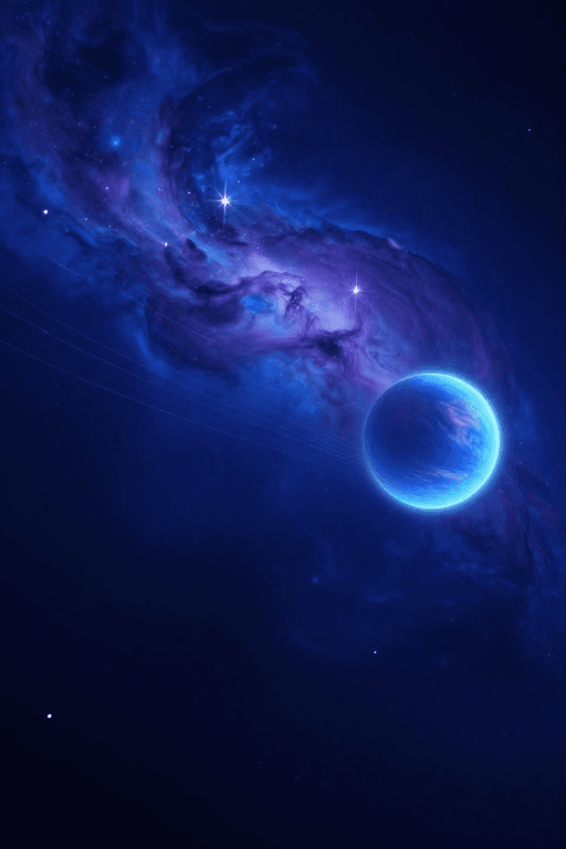 宇宙背景素材：深邃宇宙静谧之美：星际漫游与光轨流转