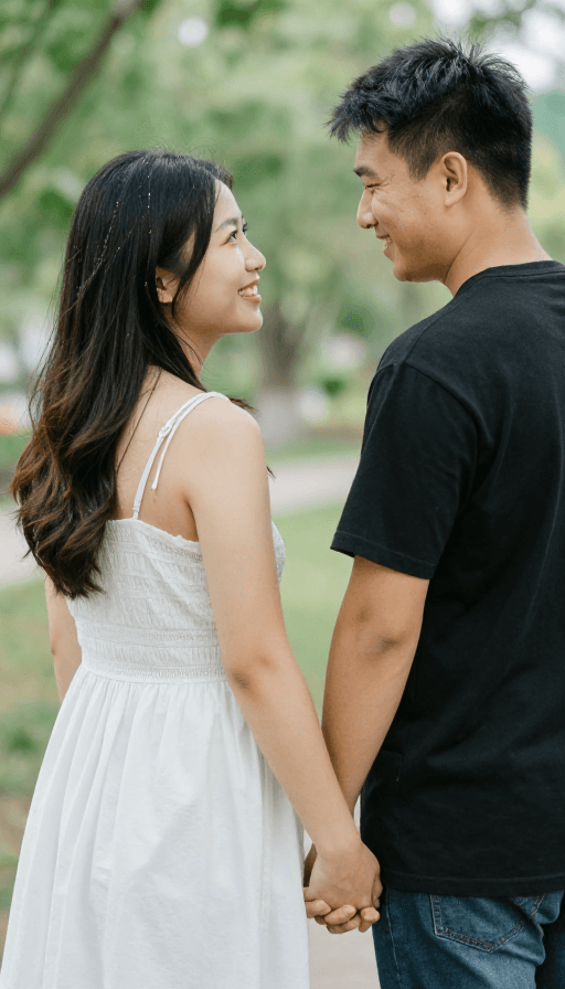 温馨摄影素材：幸福时刻：恩爱夫妻携手同行