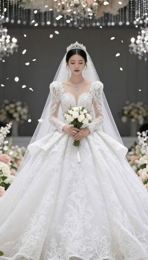 中国新娘素材：华服华冠：中国新娘奢华婚礼浪漫瞬间