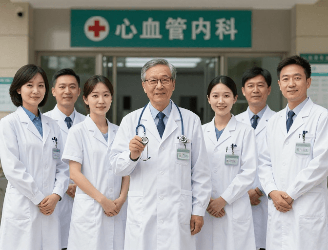 医疗宣传素材：七位亚洲医护团队心血管内科合影