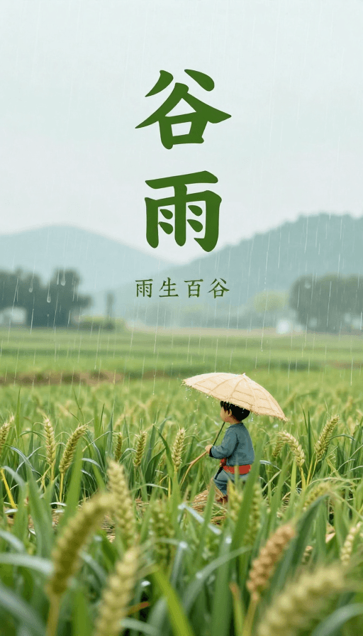 田园风光素材：谷雨：雨润大地，谷穗丰收的农耕画卷