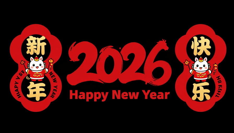 生肖马素材：2026新年国潮贺图：生肖马与红金配色喜庆设计