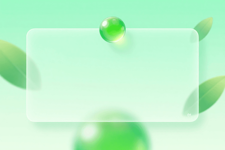 极简风格素材：极简绿色渐变背景：科技生态融合视觉设计