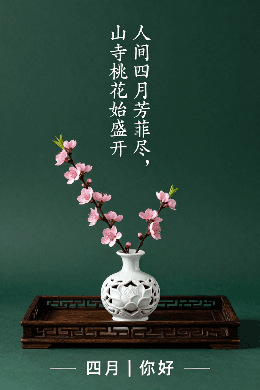 春日生机素材：东方春意：桃花盛开于古典雅致之境