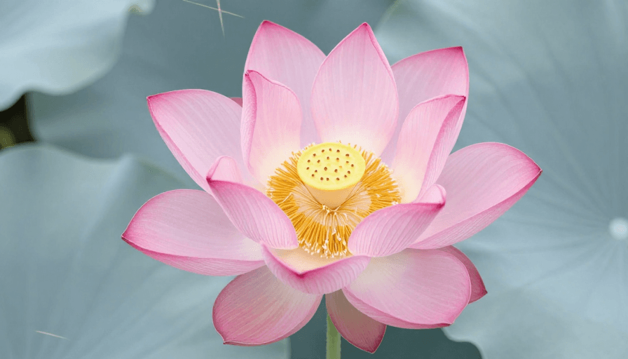 花卉摄影素材：粉红莲花绽放：东方美学光影摄影