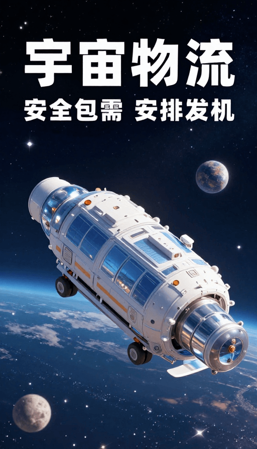 科幻插画素材：星际时空：未来宇宙物流的无限可能