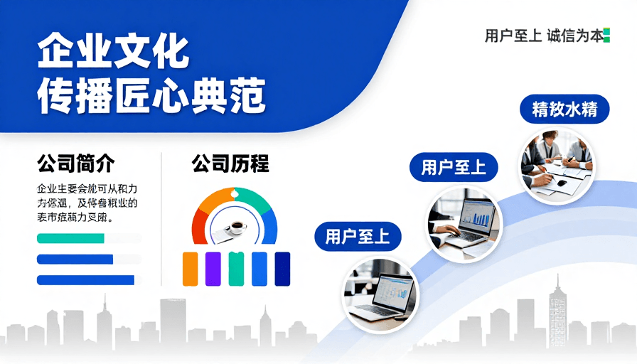 商务科技素材：现代简约企业宣传海报：匠心文化与企业形象