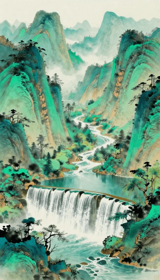 艺术创作素材：敦煌色染贵州山水：水墨画卷中的绝美自然秘境