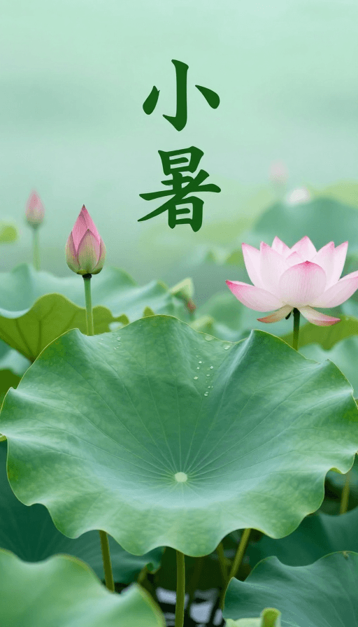 浅景深效果素材：小暑到，翠叶清香，水墨荷塘定格时光