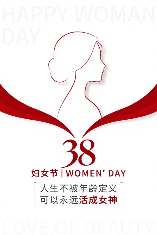 红色系素材：极简红韵：节日女神海报设计