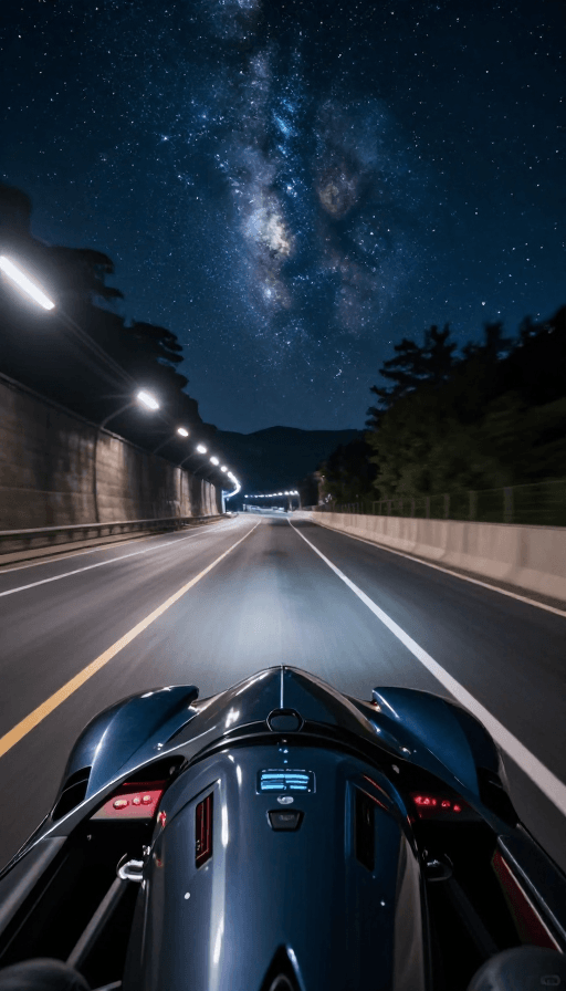 动态视觉素材：破界舟疾驰星空隧道，速度撕裂时空