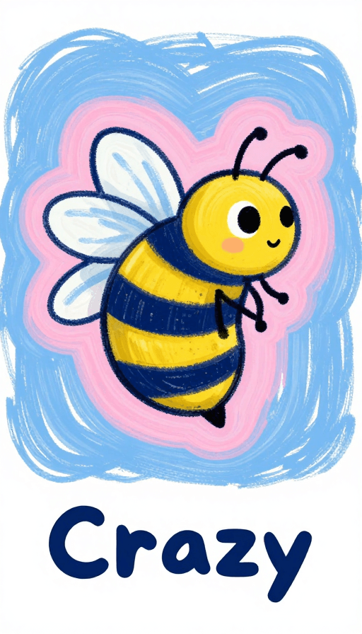 童趣插画素材：朋克风蜜蜂童趣插画：诙谐梦幻的视觉杰作