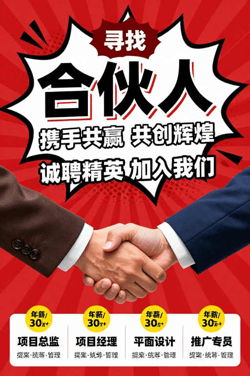 岗位信息素材：高能商务招聘：携手共创辉煌