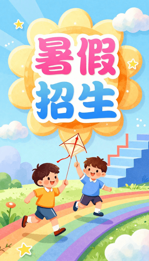 暑假招生素材：童趣暑假招生，活力开启知识新旅程