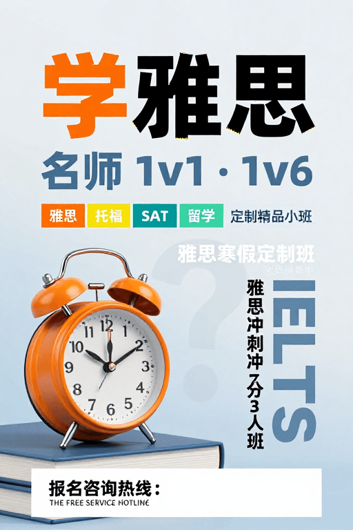 时间管理素材：现代清新雅思教育海报设计