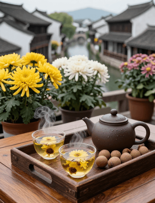 生活美学素材：江南古韵：黄花梨桌上的治愈茶香