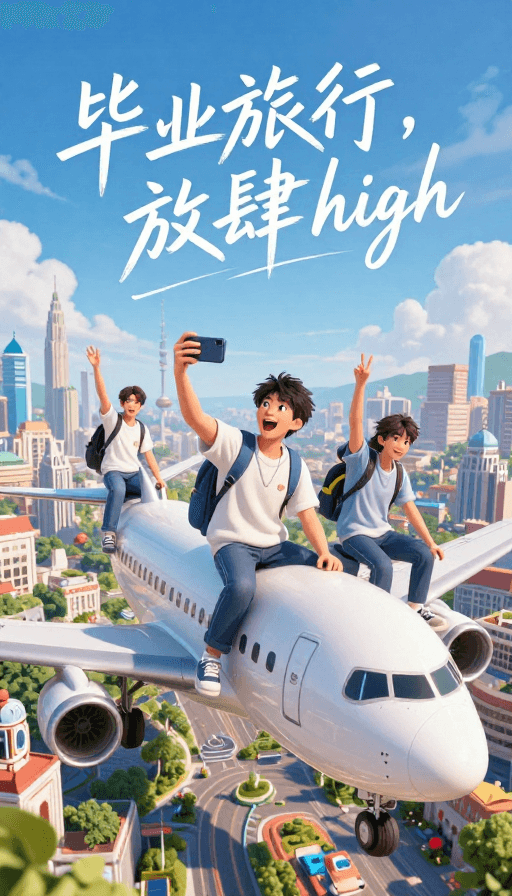 青春纪念素材：毕业旅行·放肆 high：CG 质感青春之旅